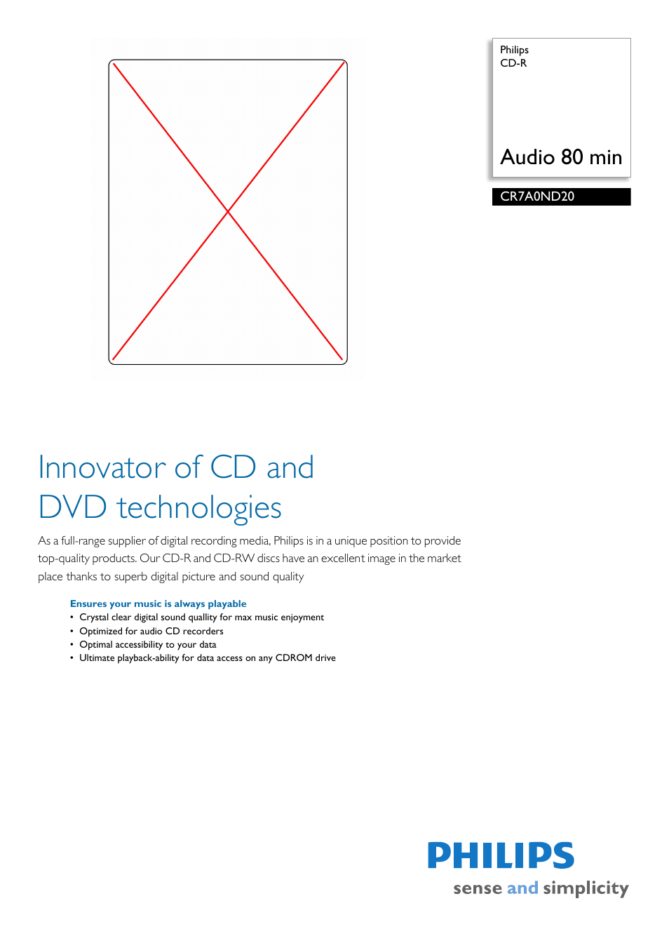 Philips CR7A0ND20-17 User Manual | 2 pages