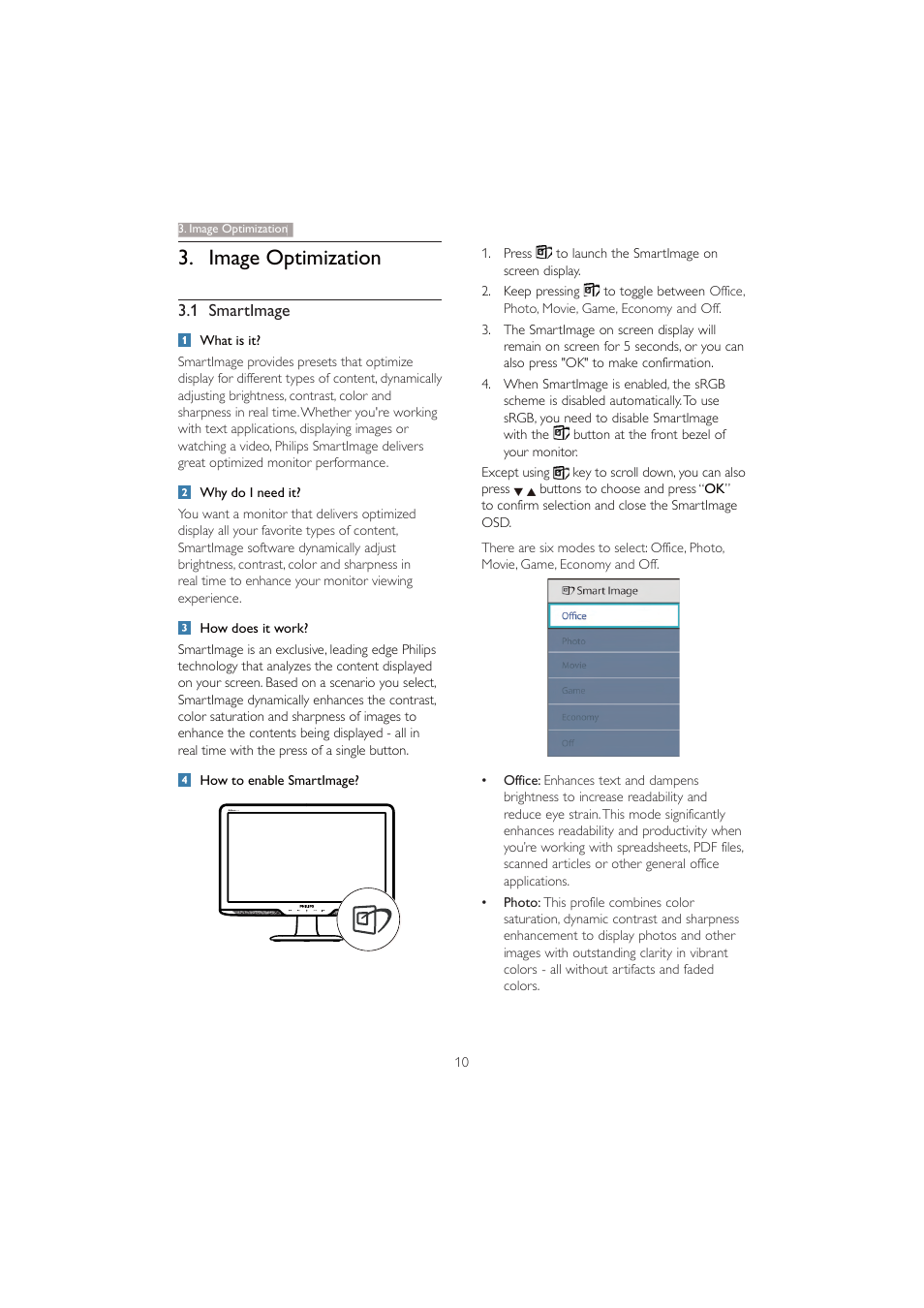 Image optimization | Philips 201BL2CS-00 User Manual | Page 12 / 47