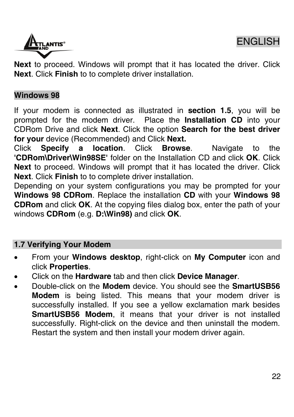 English | Atlantis Land WEBRUNNER USB A01-PU2 User Manual | Page 21 / 35
