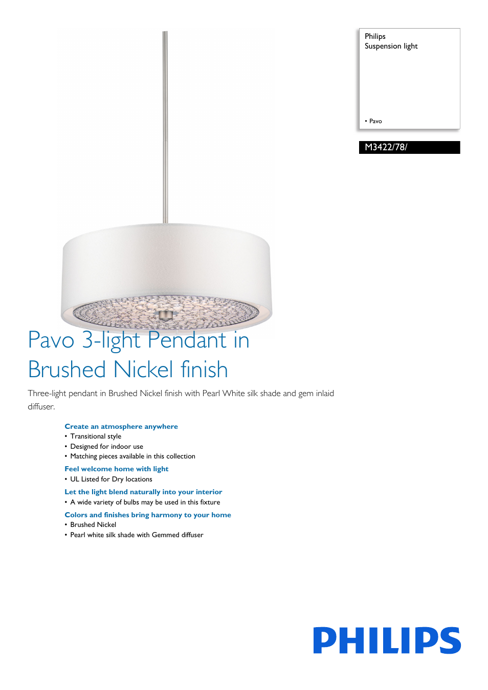 Philips M342278 User Manual | 2 pages