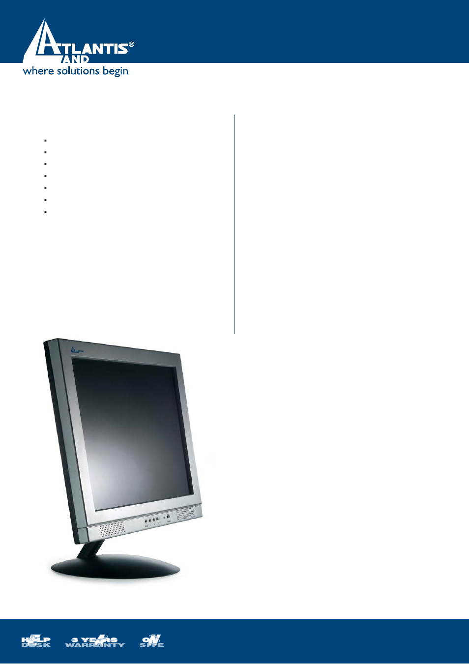 Atlantis Land I-See S170 17" LCD Monitor A05-17AM-C02 User Manual | 2 pages
