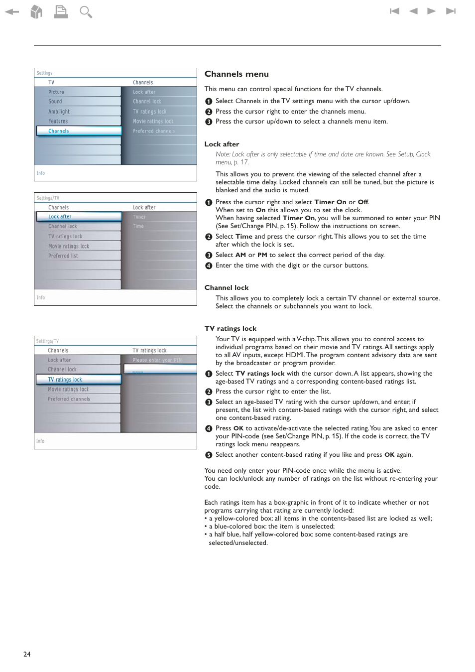 Channels menu | Philips 42" LCD flat HDTV Pixel Plus 2 HD User Manual | Page 26 / 54