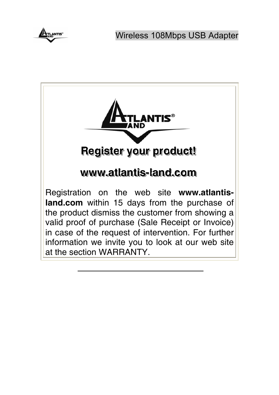 Atlantis Land U-108 User Manual | Page 3 / 8
