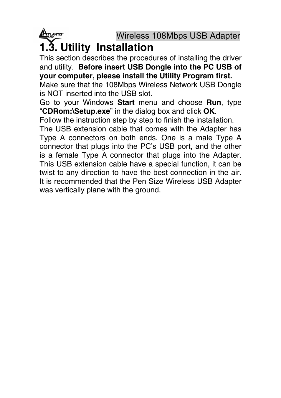 Utility installation | Atlantis Land U-108 User Manual | Page 5 / 8