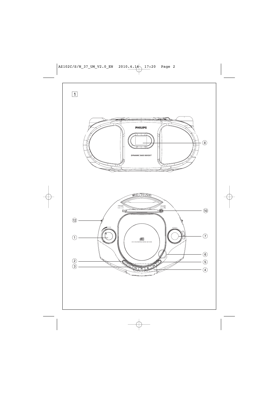 Philips AZ102C-37 User Manual | Page 2 / 17