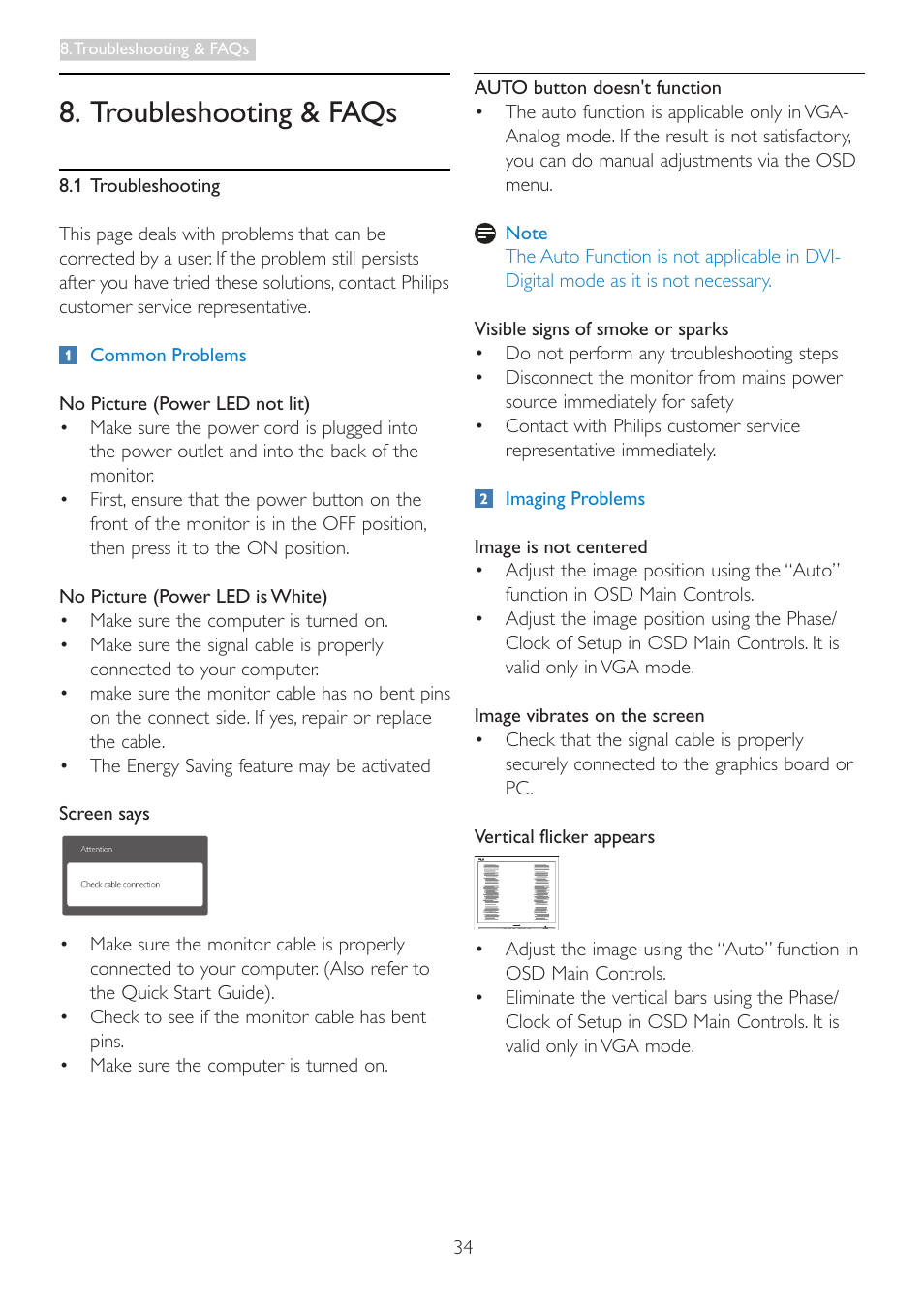 Troubleshooting & faqs | Philips 273E3LSB-00 User Manual | Page 36 / 41