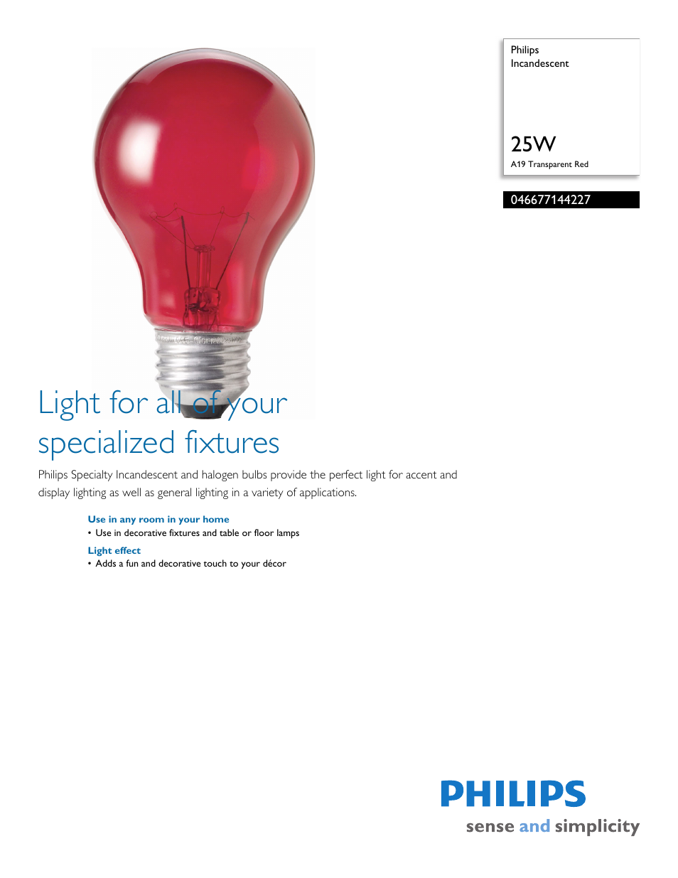 Philips 046677144227 User Manual | 2 pages