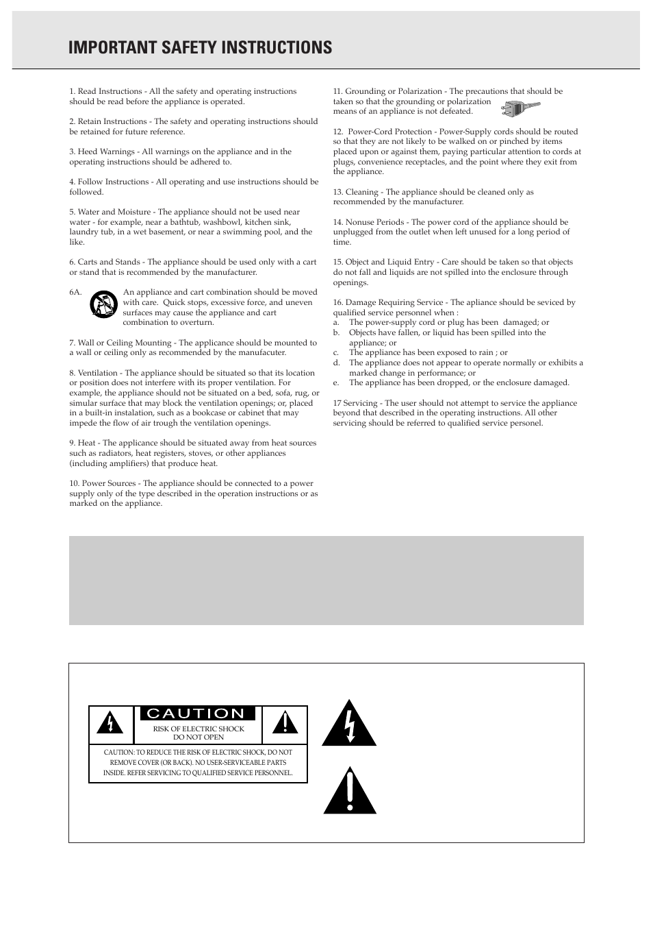 Important safety instructions, Warning | Philips CDR950BK User Manual | Page 2 / 29