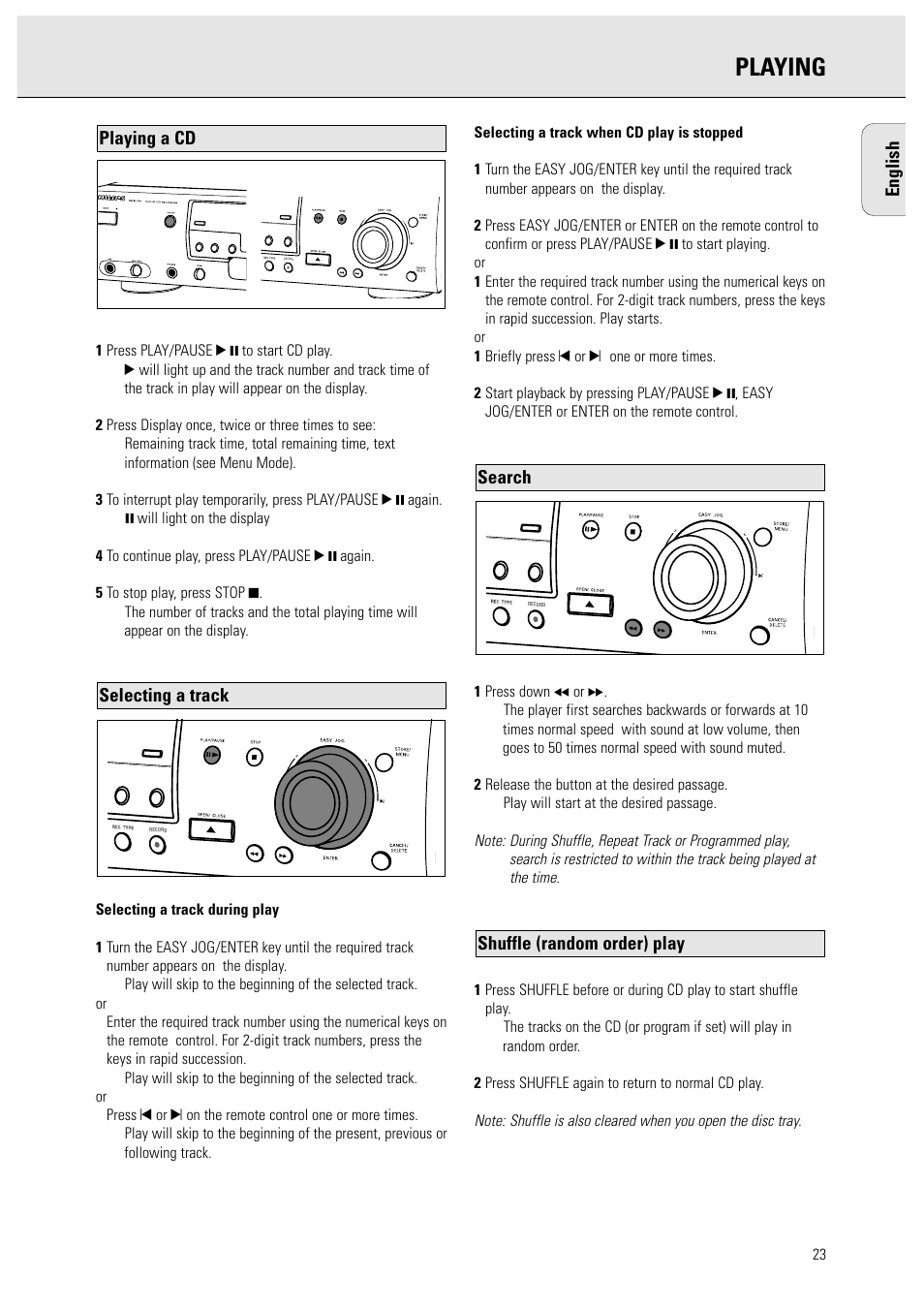 Playing | Philips CDR950BK User Manual | Page 23 / 29