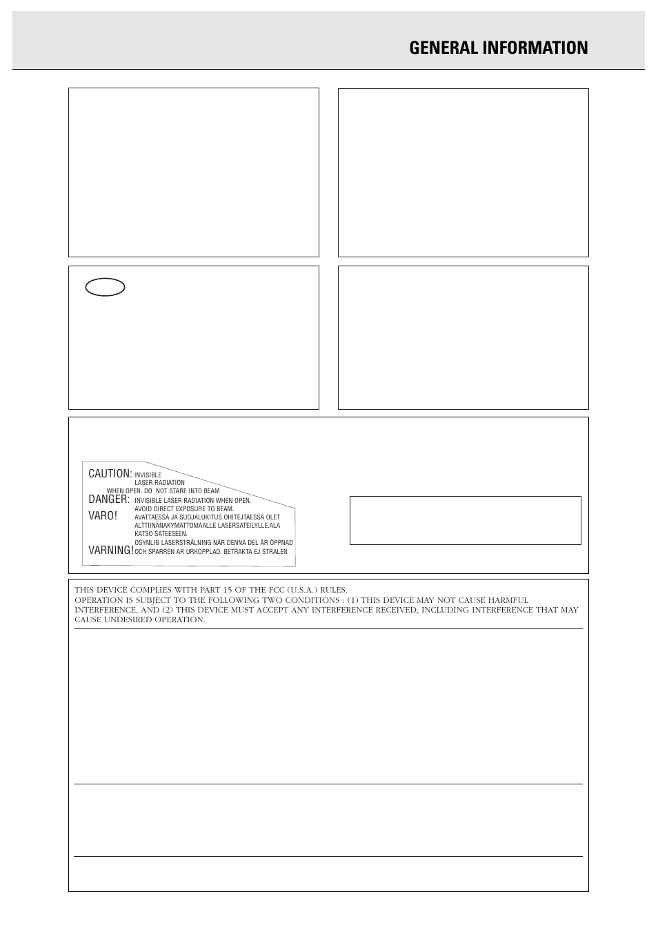 General information, Canada | Philips CDR950BK User Manual | Page 3 / 29