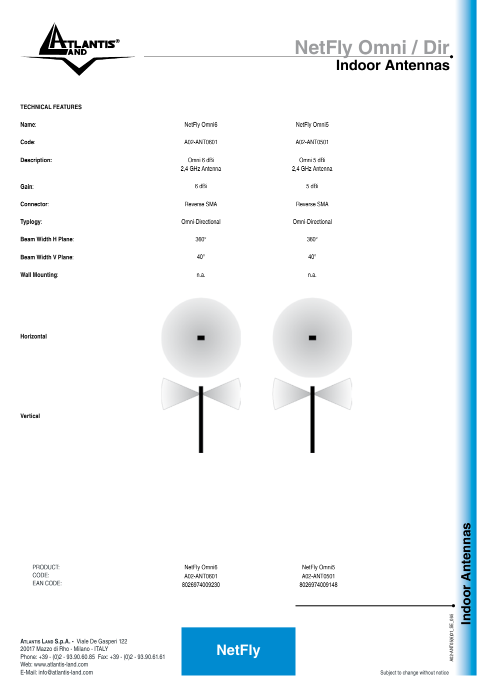 Netfly omni / dir, Netfly, Indoor antennas | Atlantis Land A02-ANT0601 User Manual | Page 2 / 2