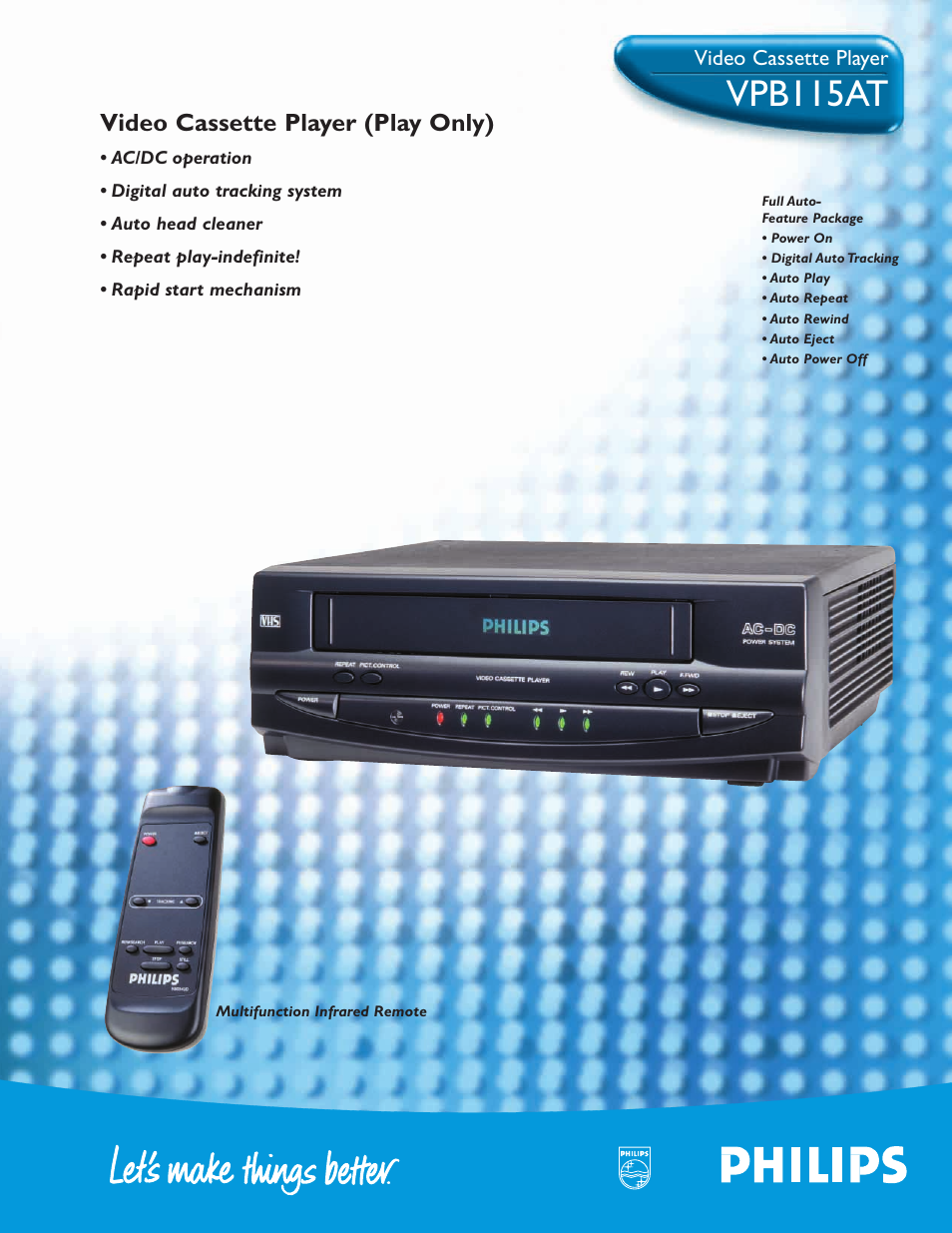 Philips VPB115AT99 User Manual | 2 pages