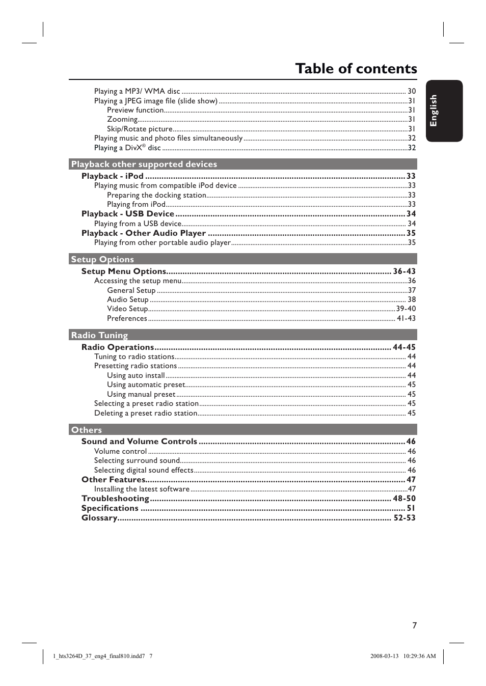 Philips HTS3264D-37B User Manual | Page 7 / 55