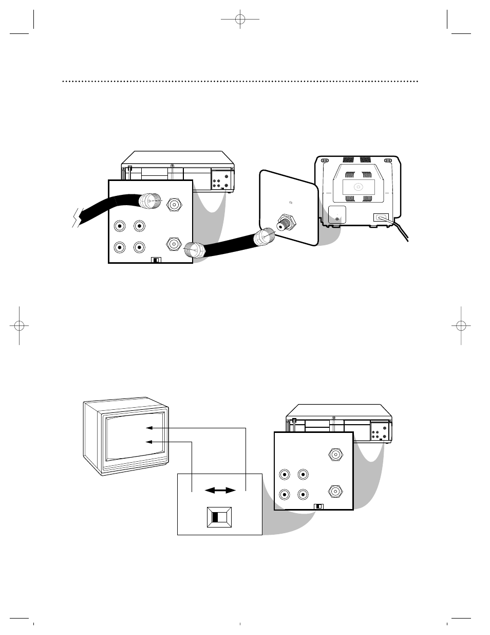 Ch3 ch4, Ch3 / ch4 switch, Plug in the tv and the vcr | Philips SVZ142AT99 User Manual | Page 7 / 48