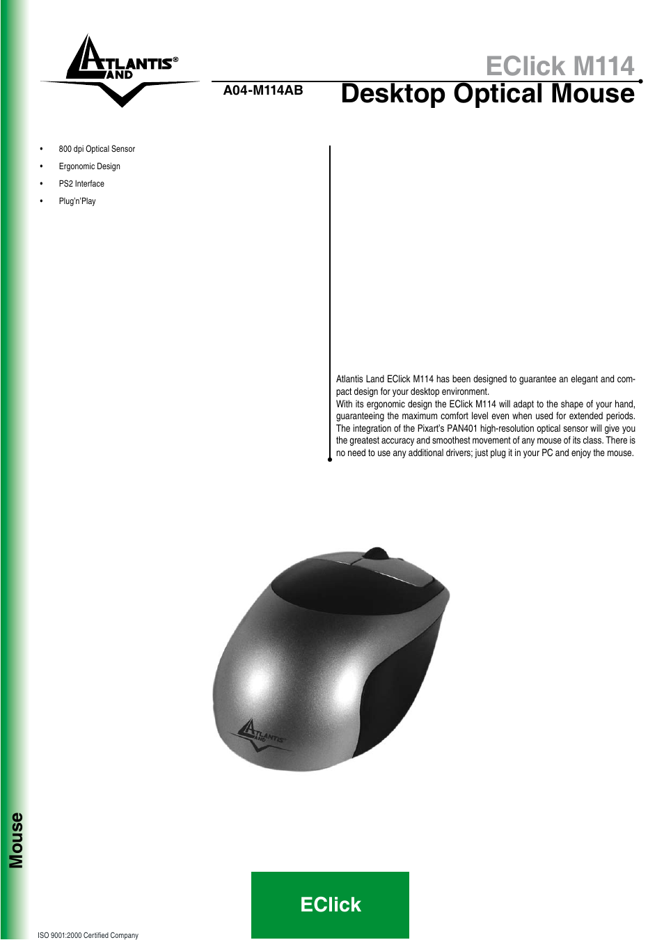 Atlantis Land A04-M114AB User Manual | 2 pages