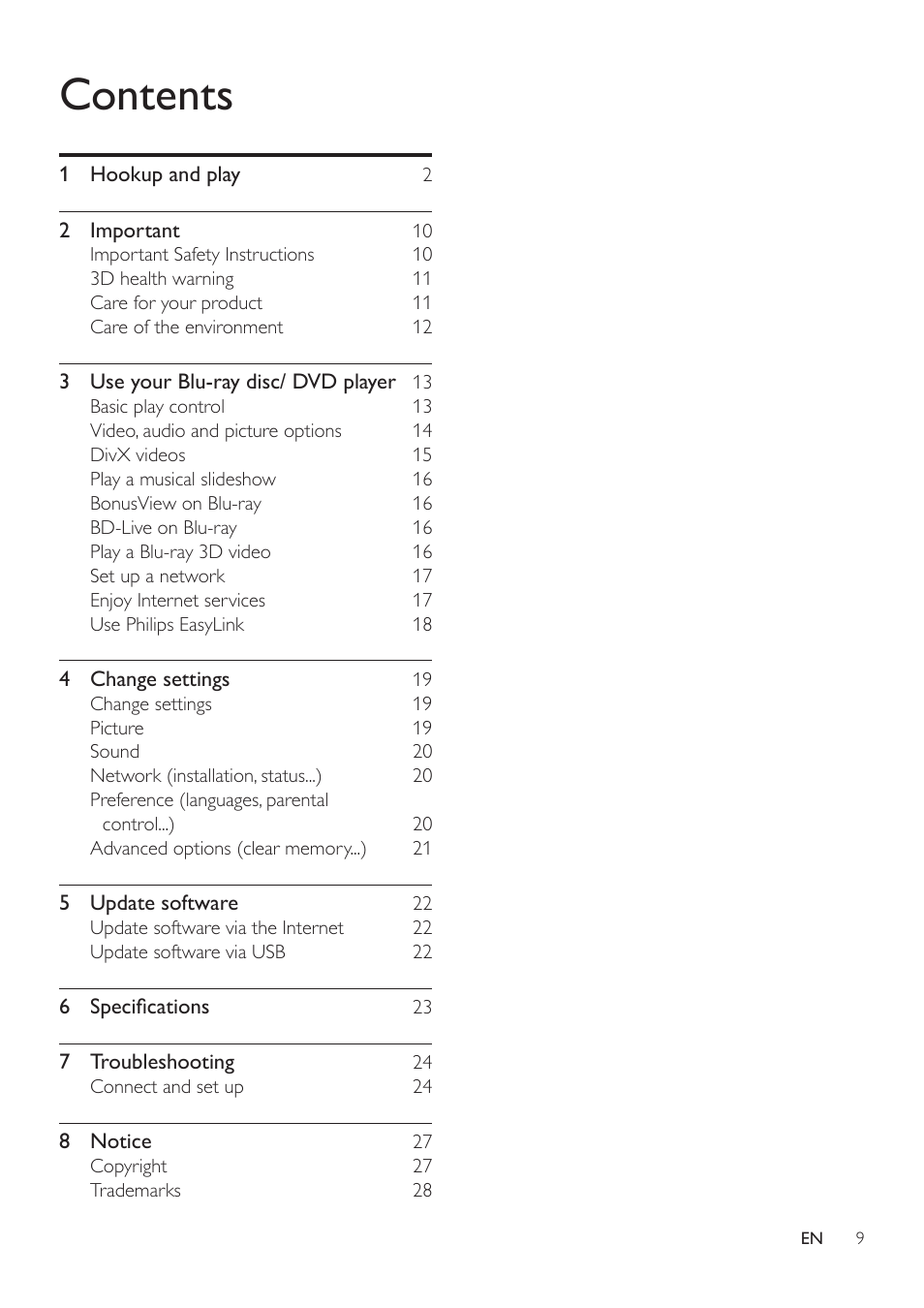Philips BDP2185-F7 User Manual | Page 9 / 32