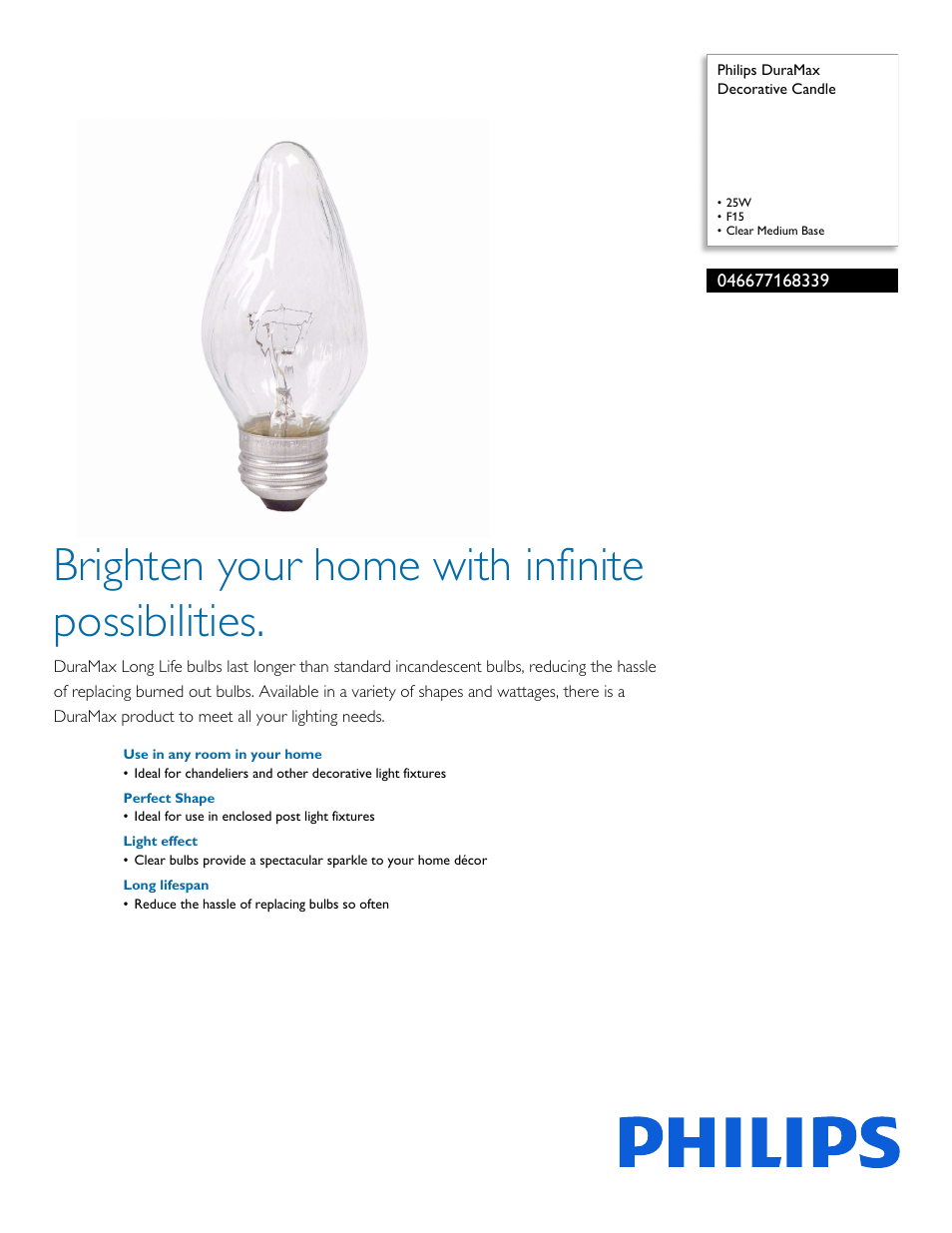 Philips 046677168339 User Manual | 2 pages