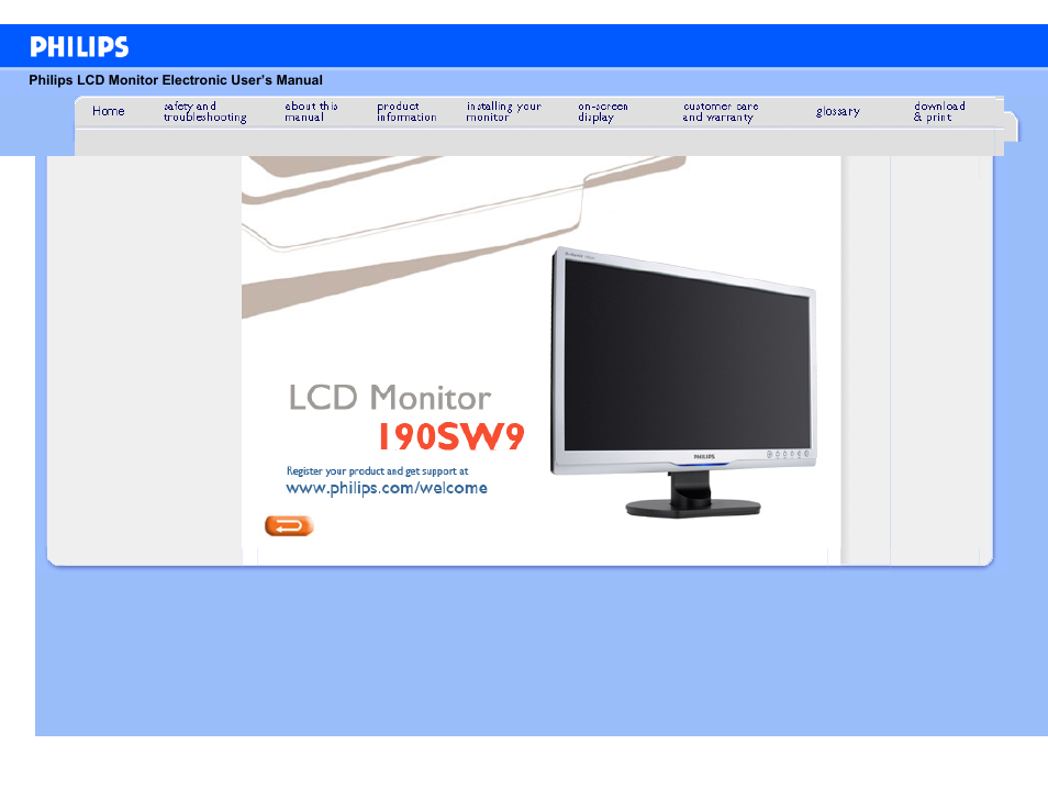 Philips 190SW9FB-27 User Manual | 110 pages