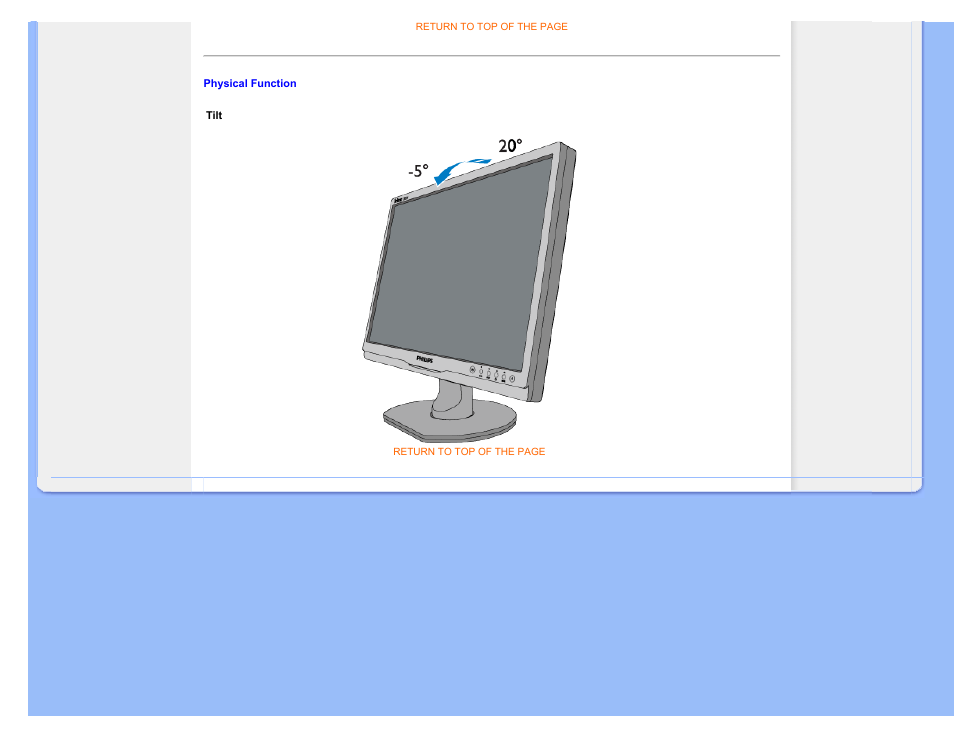 Physical function | Philips 190SW9FB-27 User Manual | Page 38 / 110