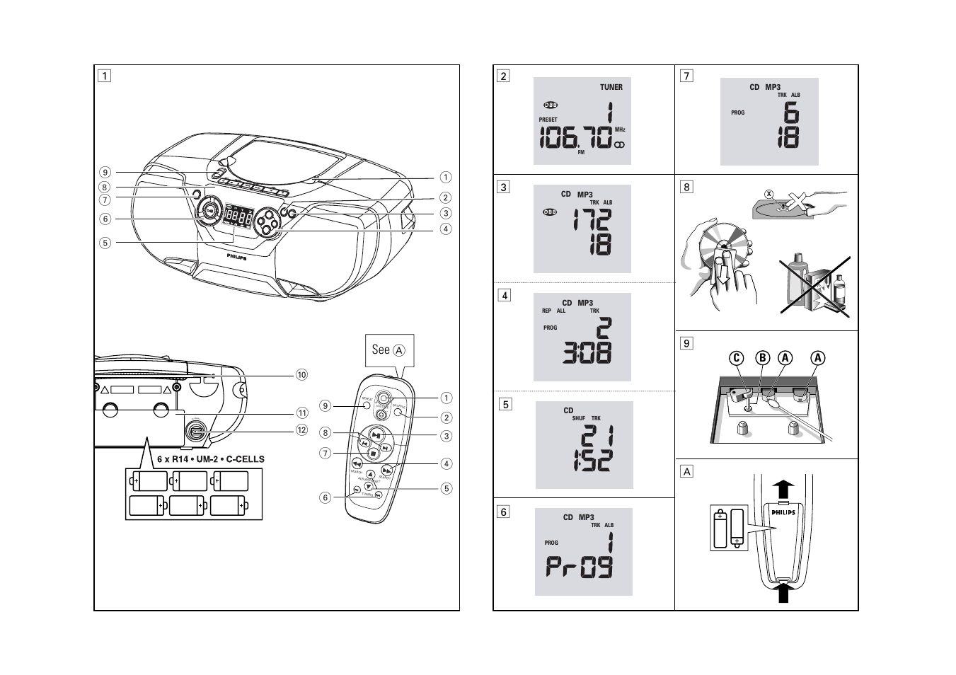 Ac m ains, A4 5 | Philips AZ1316-37 User Manual | Page 3 / 7