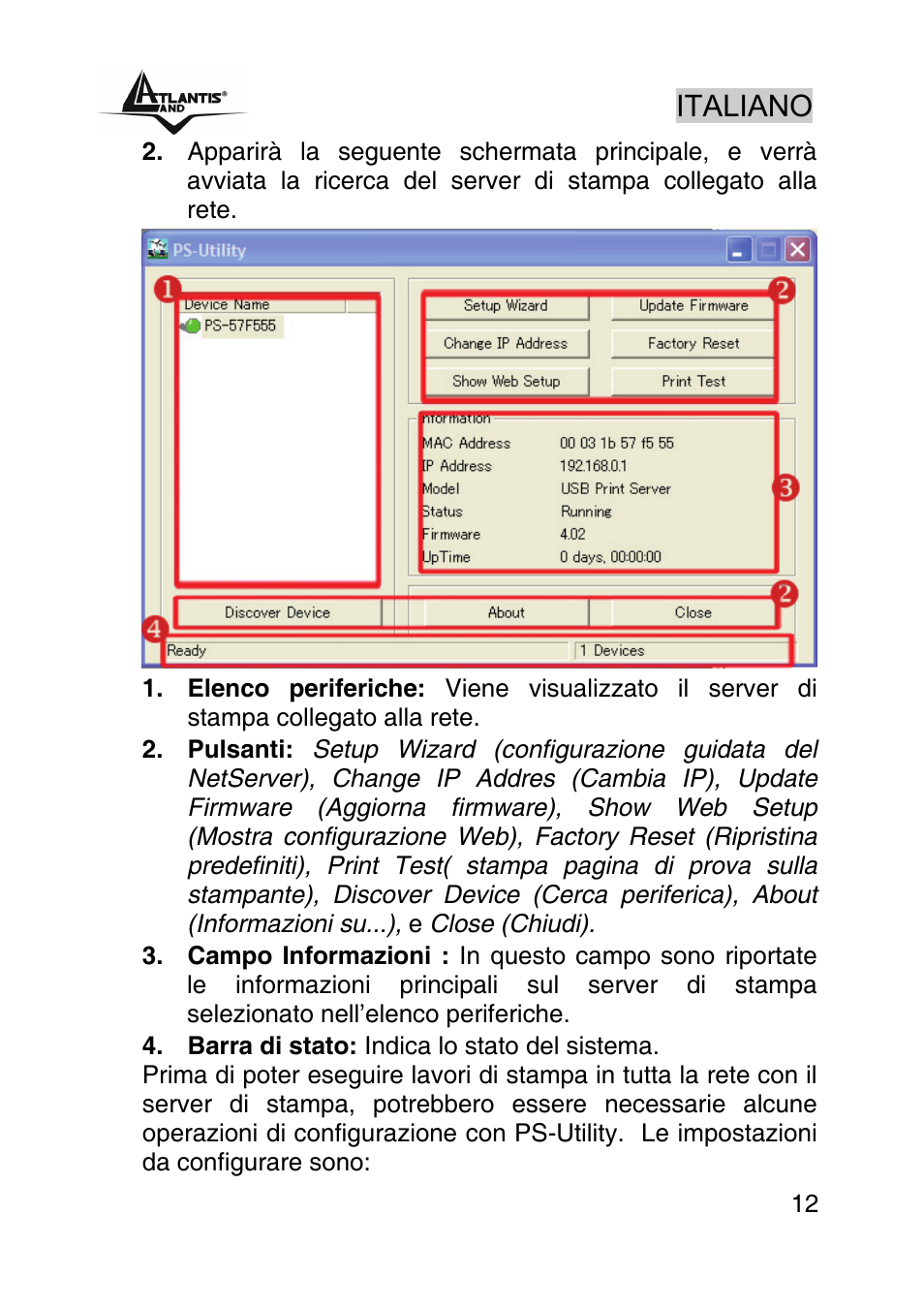 Italiano | Atlantis Land NETSERVER A02-PSU_GX02 User Manual | Page 11 / 36