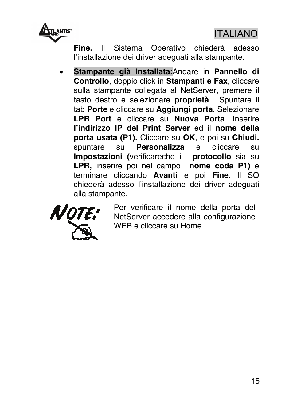 Italiano | Atlantis Land NETSERVER A02-PSU_GX02 User Manual | Page 14 / 36