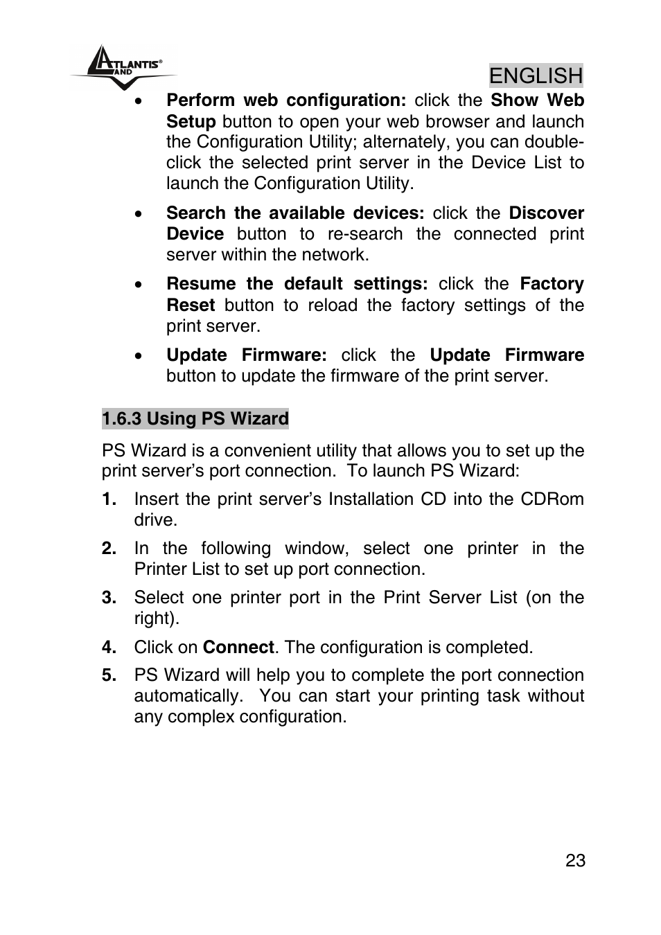 English | Atlantis Land NETSERVER A02-PSU_GX02 User Manual | Page 22 / 36