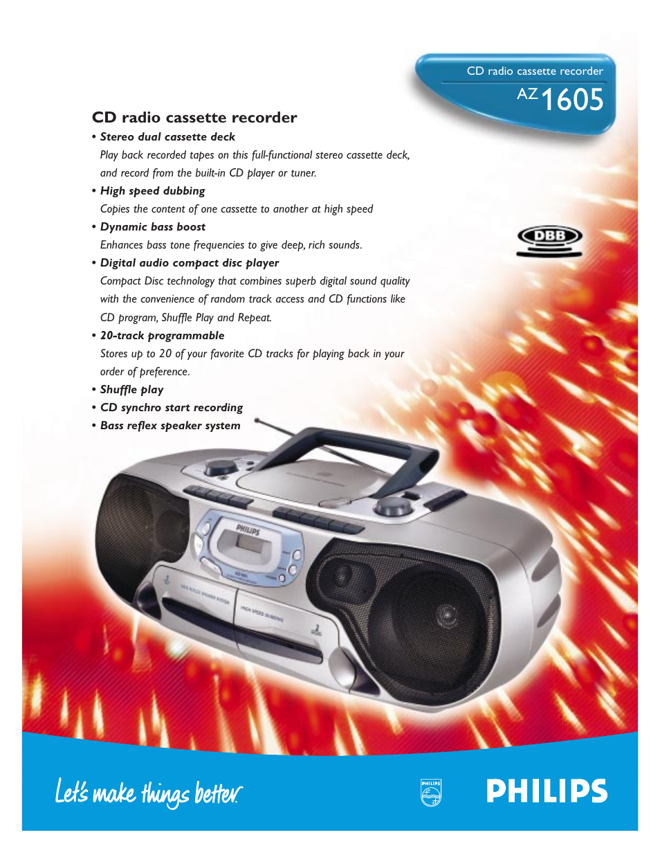 Philips AZ1605-17 User Manual | 2 pages