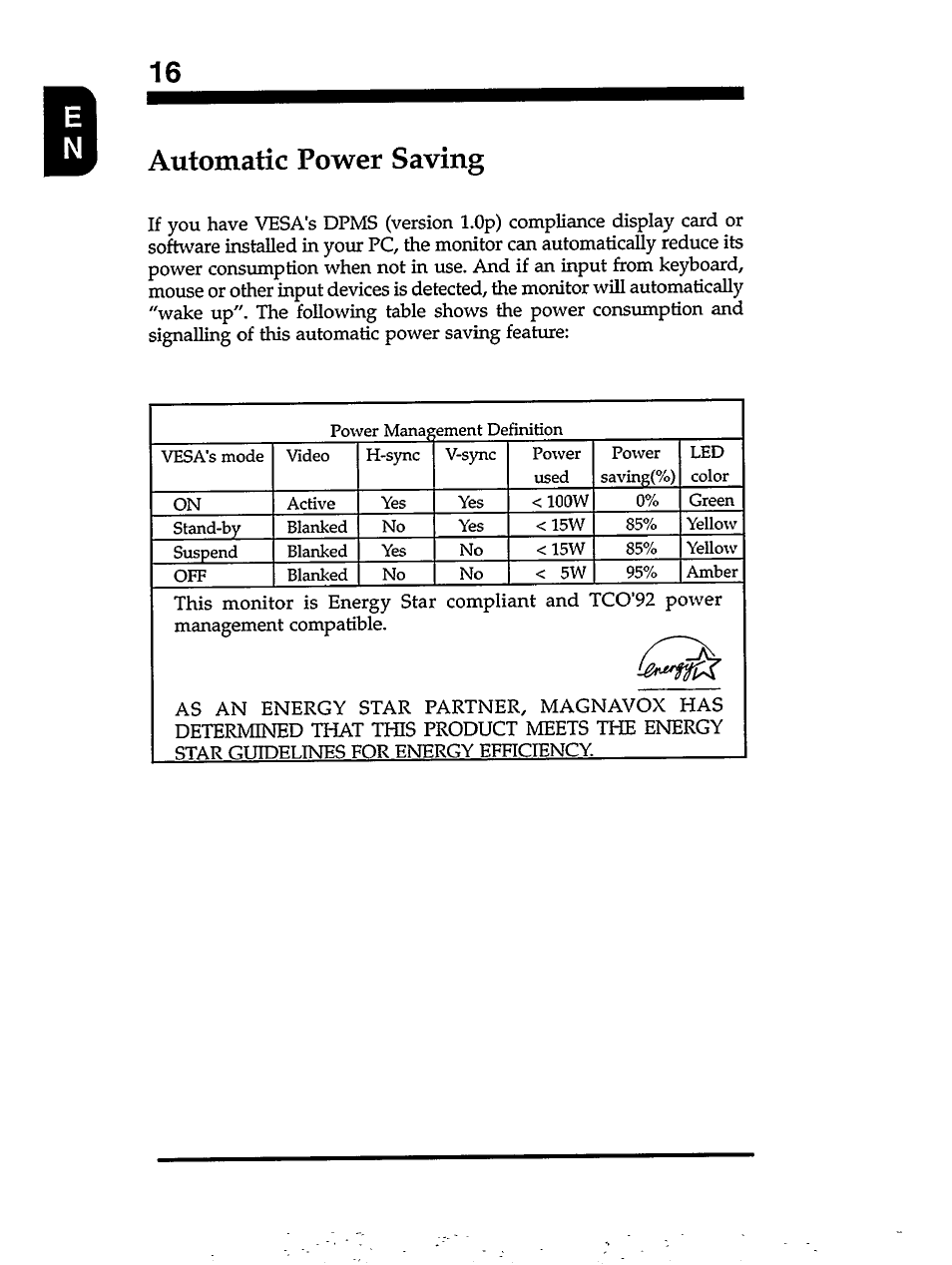 Automatic power saving, 16 automatic power saving | Philips MB7000 User Manual | Page 18 / 28