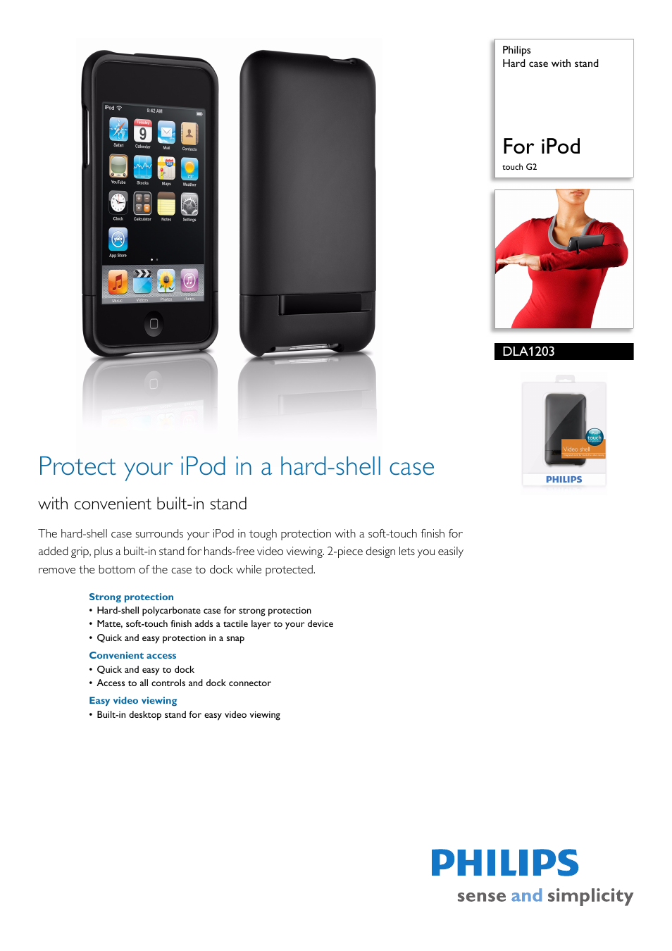 Philips Hard case with stand DLA1203 For iPod touch G2 User Manual | 2 pages