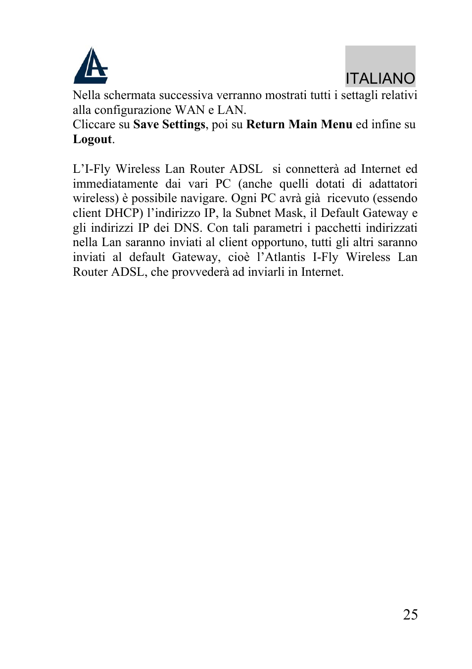 Italiano | Atlantis Land A02-WRA2-11B User Manual | Page 25 / 121