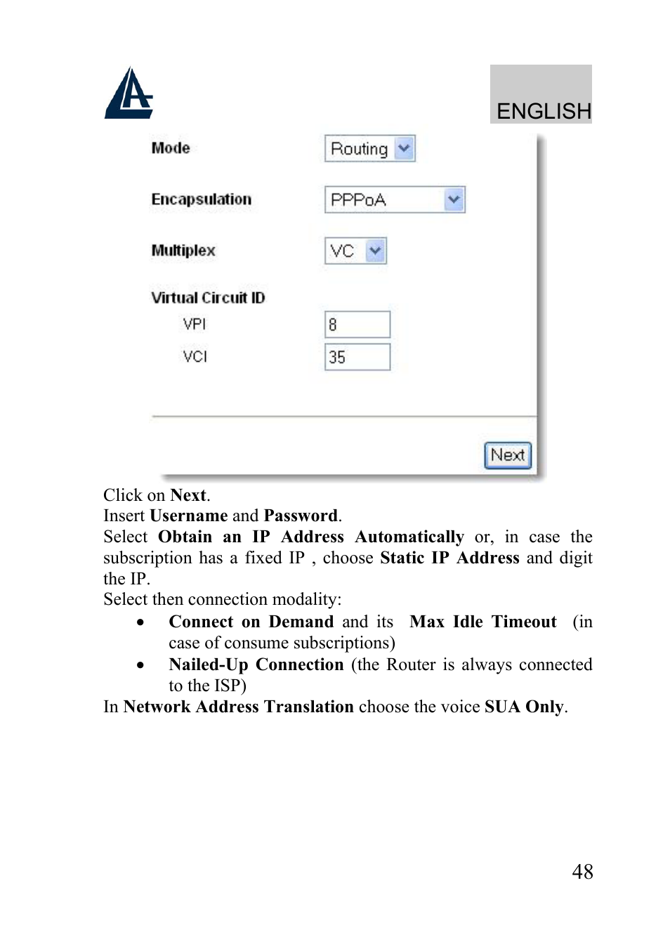 English | Atlantis Land A02-WRA2-11B User Manual | Page 48 / 121