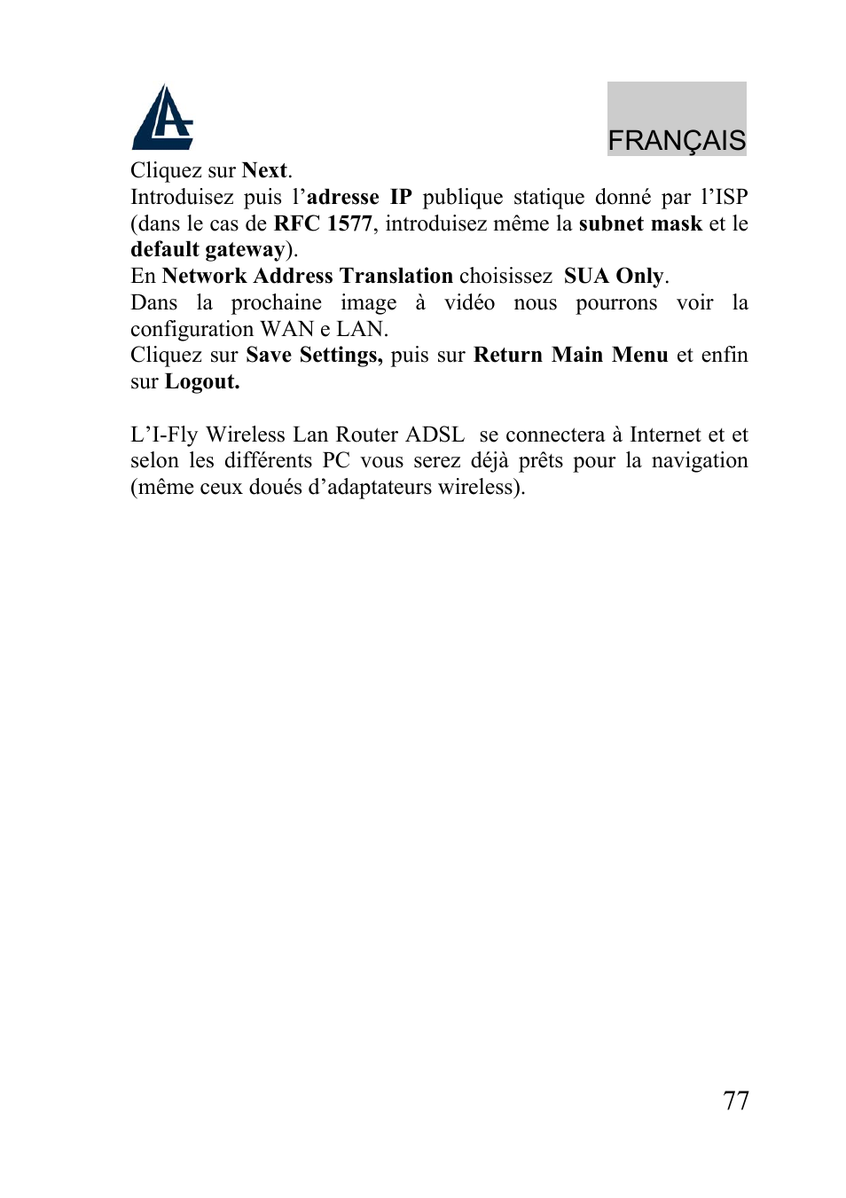 Français | Atlantis Land A02-WRA2-11B User Manual | Page 77 / 121