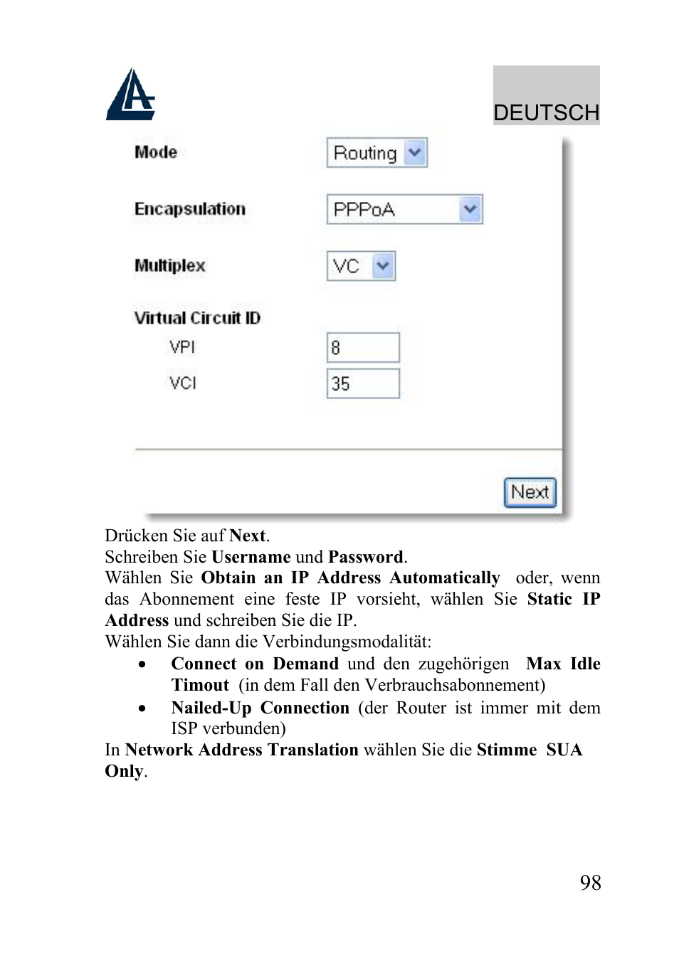 Deutsch | Atlantis Land A02-WRA2-11B User Manual | Page 98 / 121