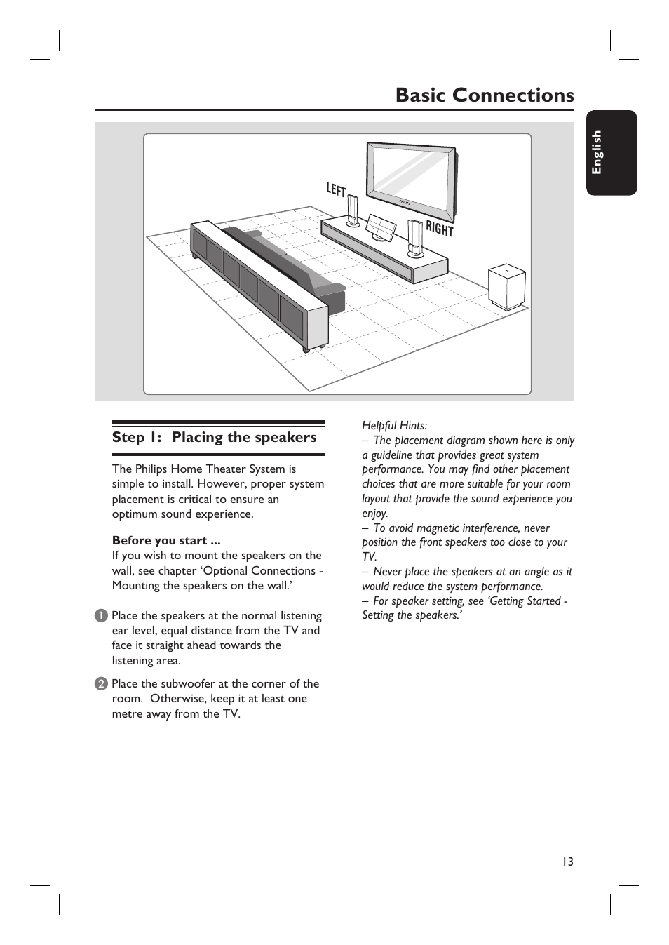 Basic connections | Philips HTS6600-37 User Manual | Page 13 / 57