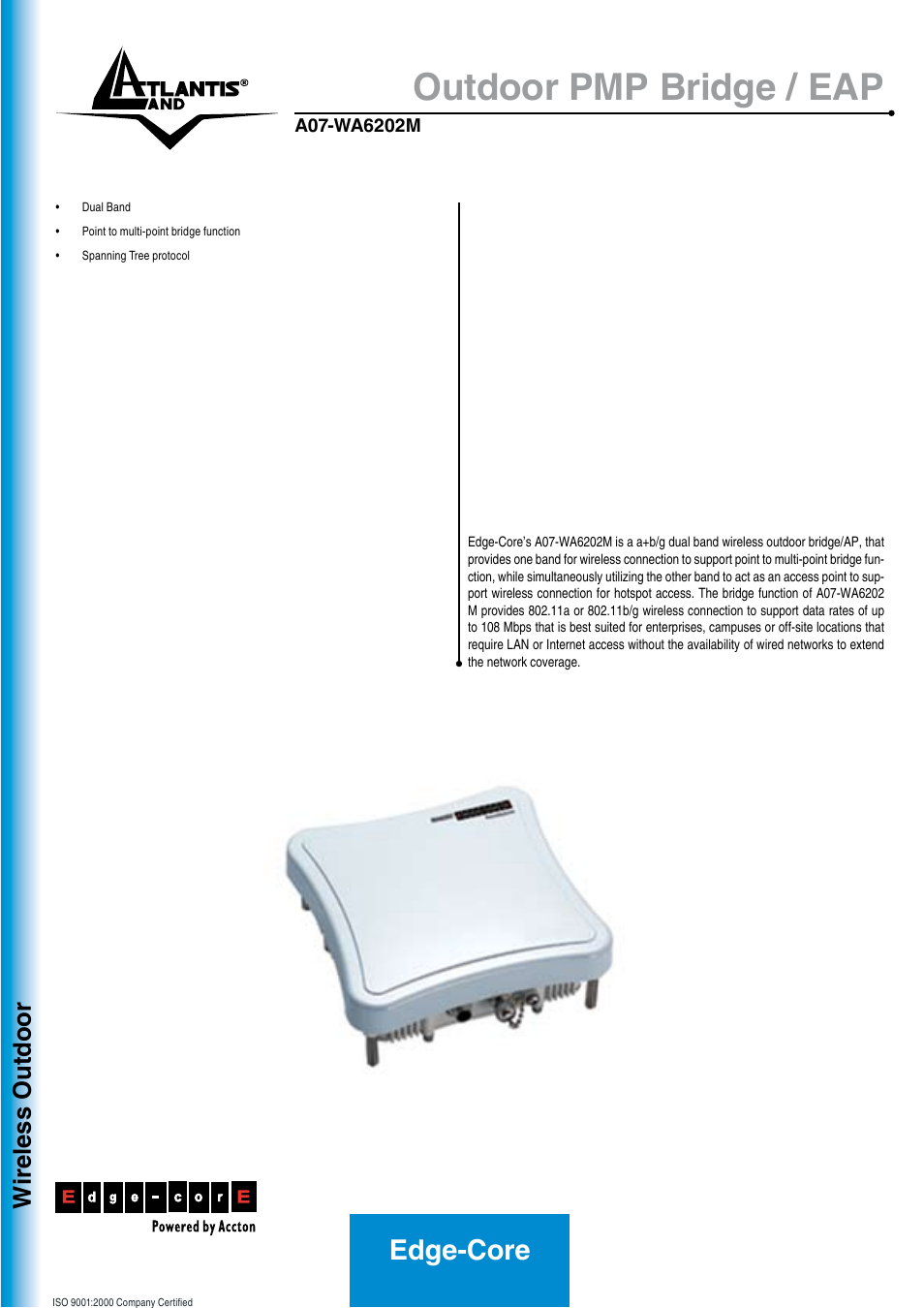 Atlantis Land A07-WA6202M User Manual | 2 pages