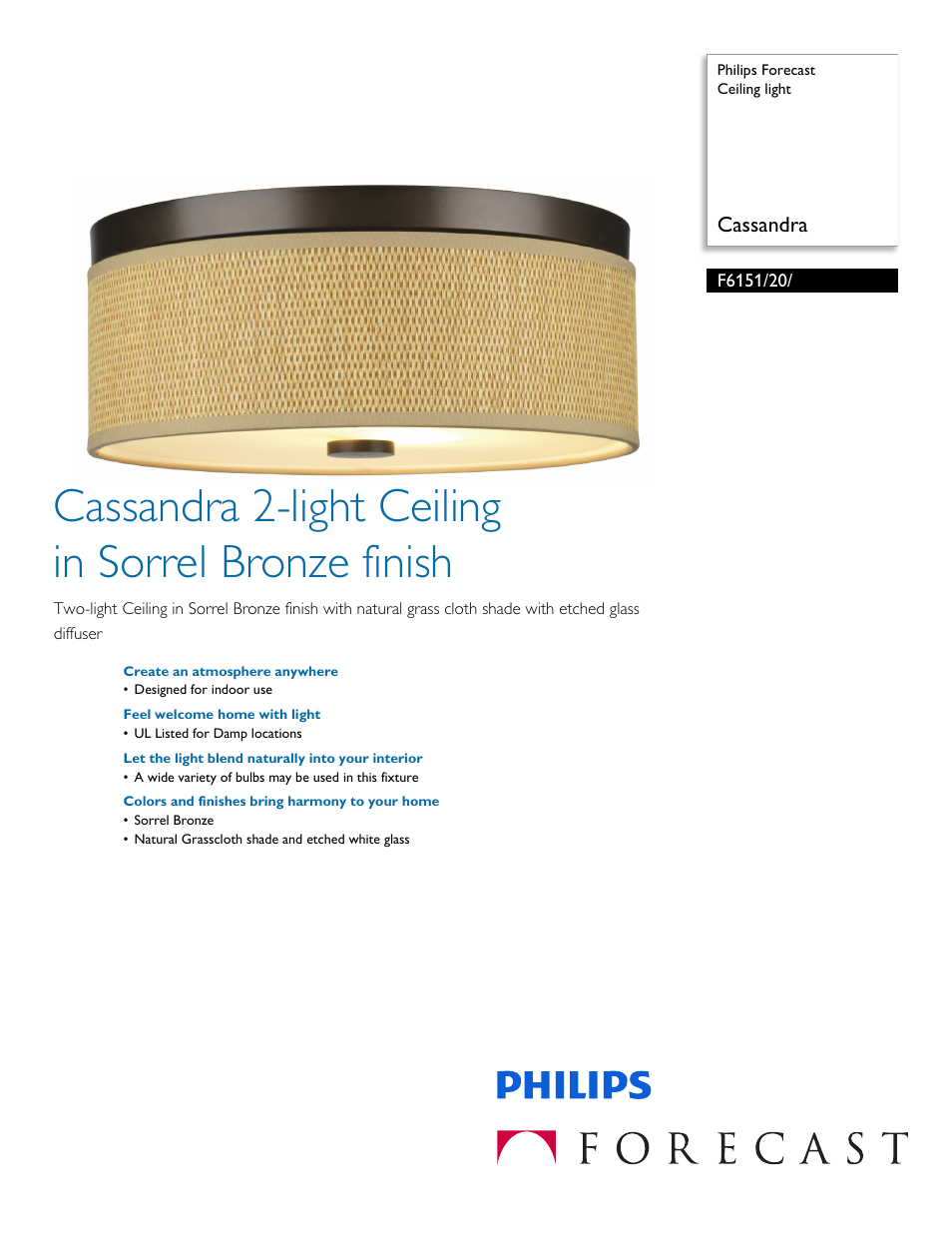 Philips F615120 User Manual | 2 pages