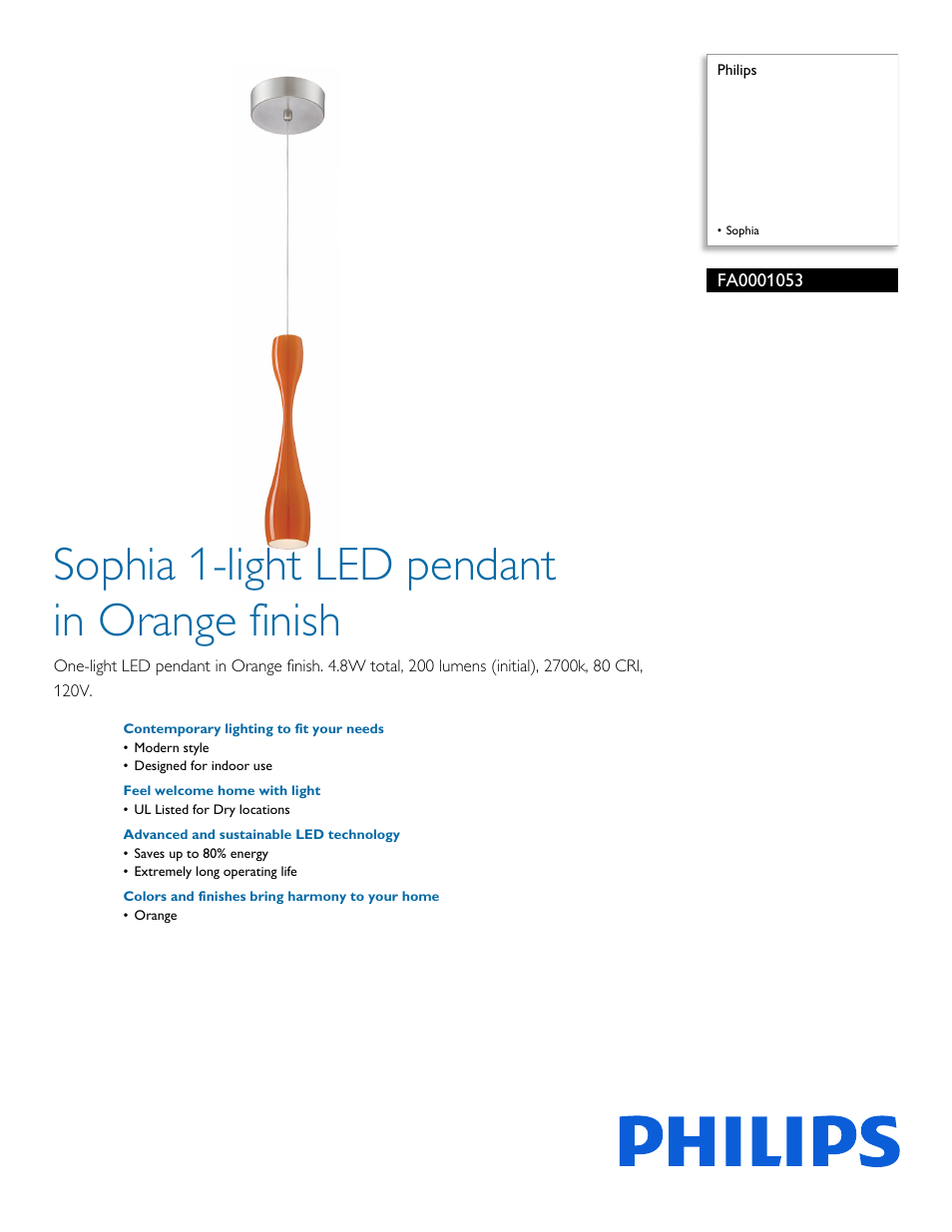 Philips FA0001053 User Manual | 2 pages