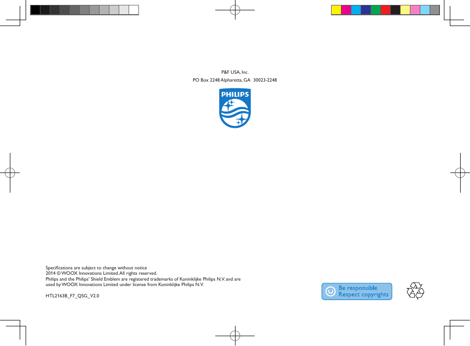 Philips HTL2163B-F7 User Manual | Page 16 / 16