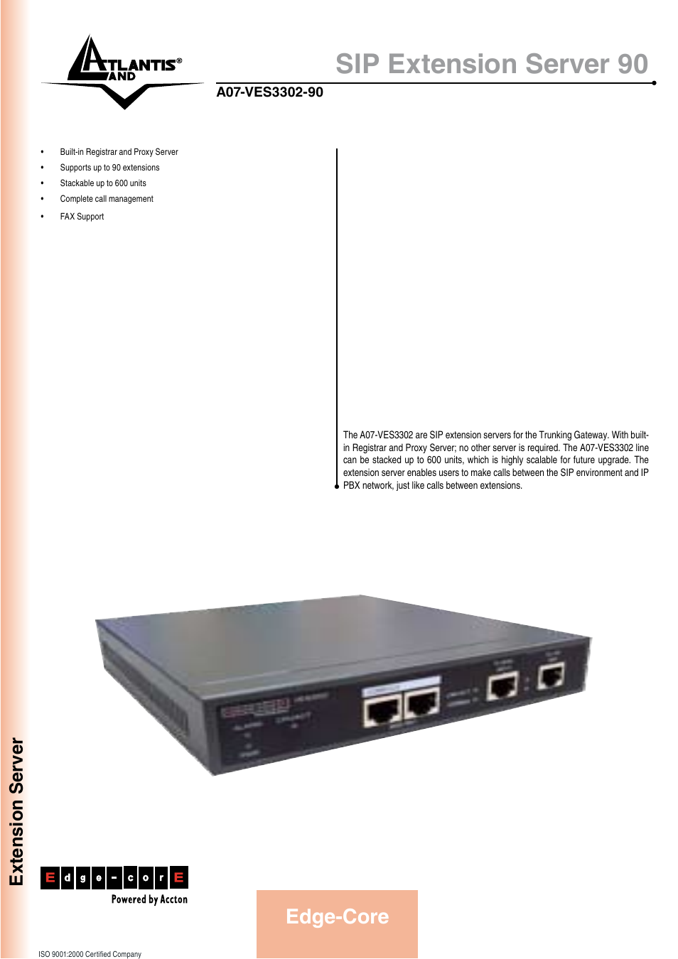 Atlantis Land A07-VES3302-90 User Manual | 2 pages