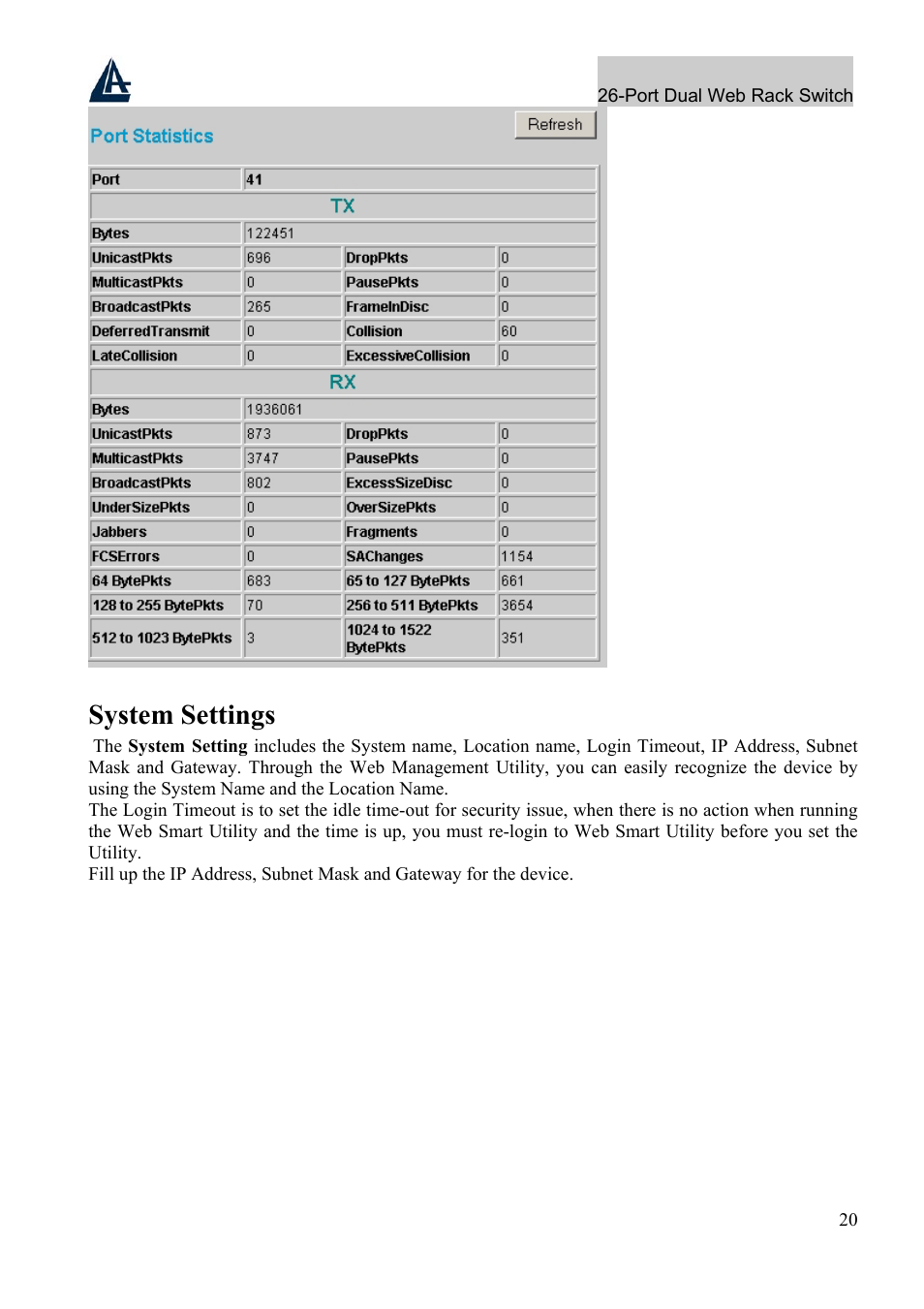 System settings | Atlantis Land A02-F24-4G User Manual | Page 26 / 32