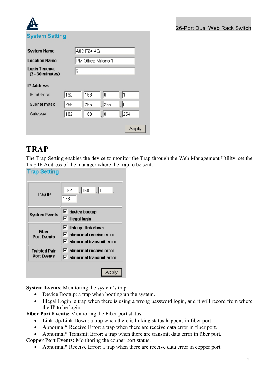 Trap | Atlantis Land A02-F24-4G User Manual | Page 27 / 32