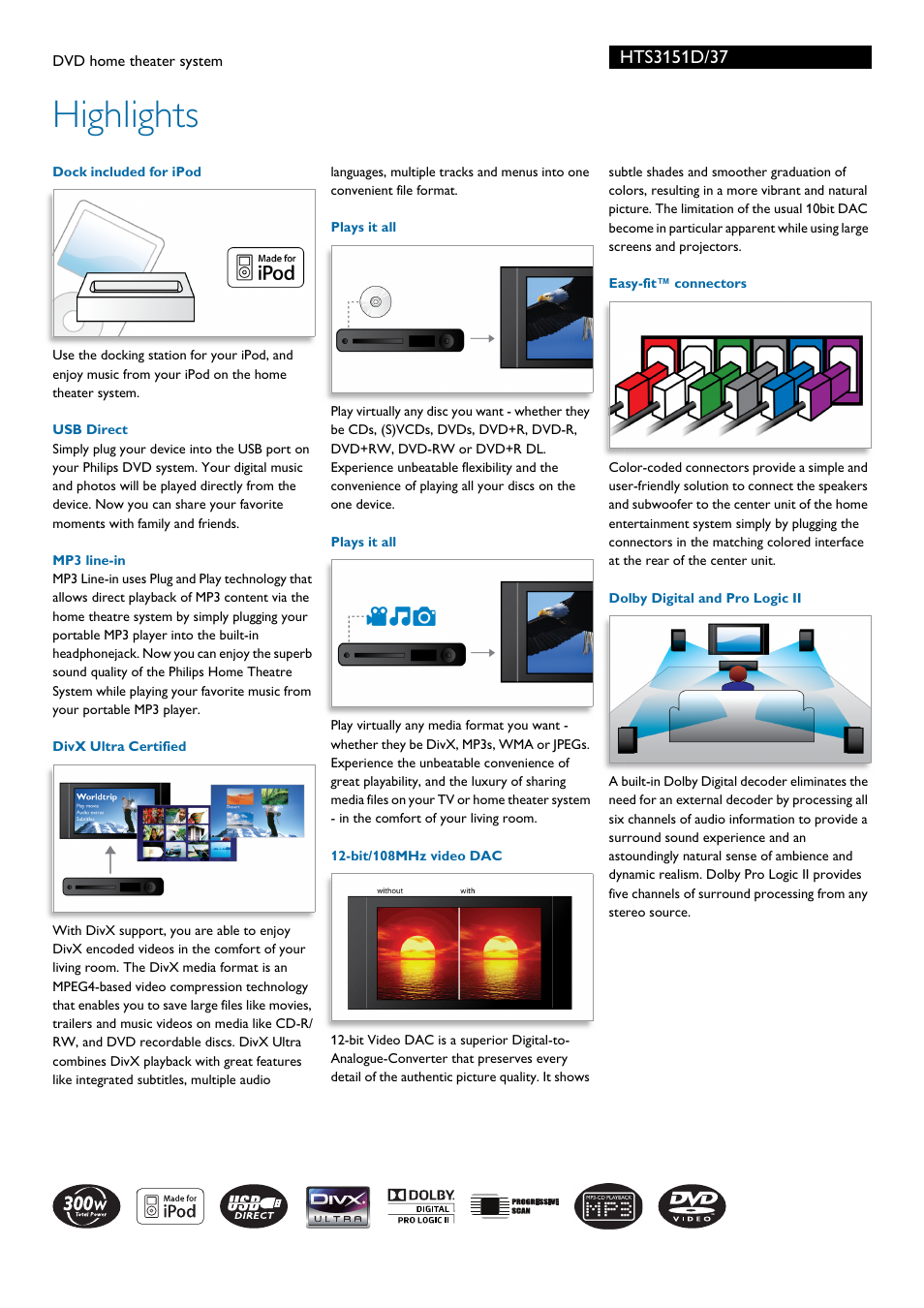 Highlights | Philips HTS3151D-37B User Manual | Page 2 / 3