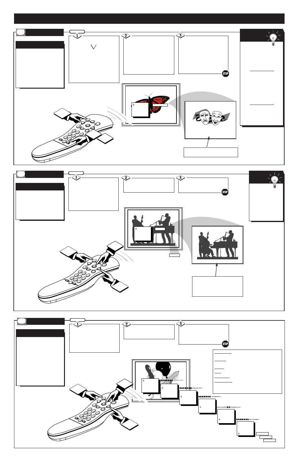 Menu c, Creen, Ontrols | Continued, Leep, Tereo, Icture | Philips TS2554C User Manual | Page 6 / 8