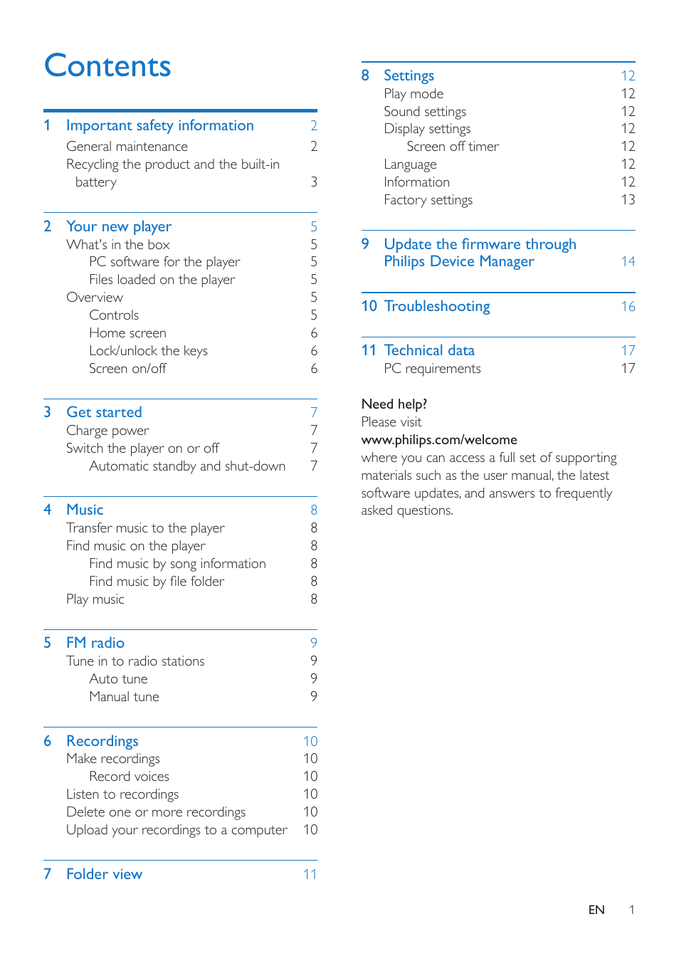 Philips SA5MXX04KF-37 User Manual | Page 3 / 20