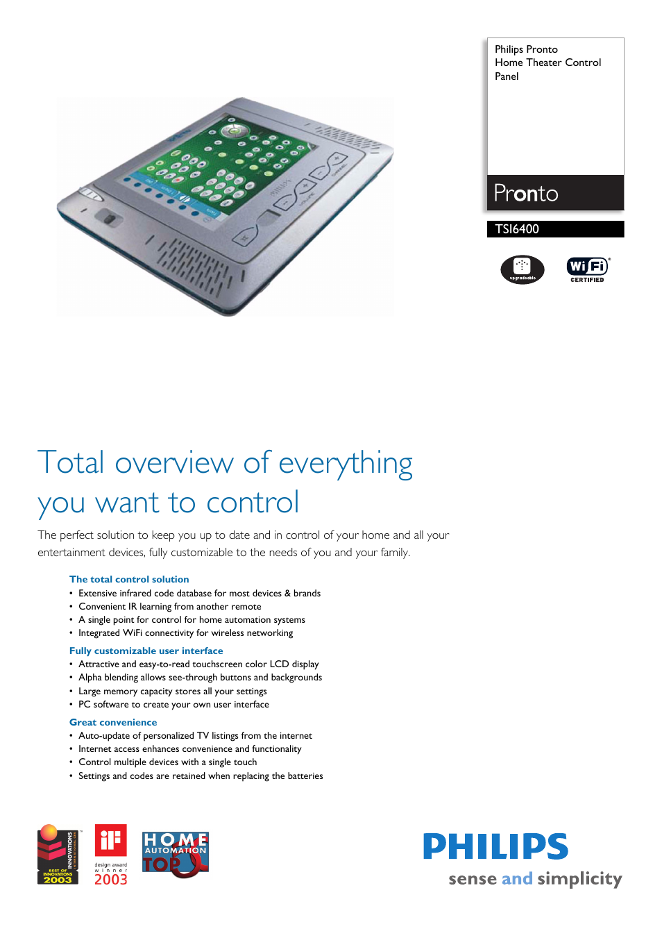 Philips TSI6400 User Manual | 2 pages