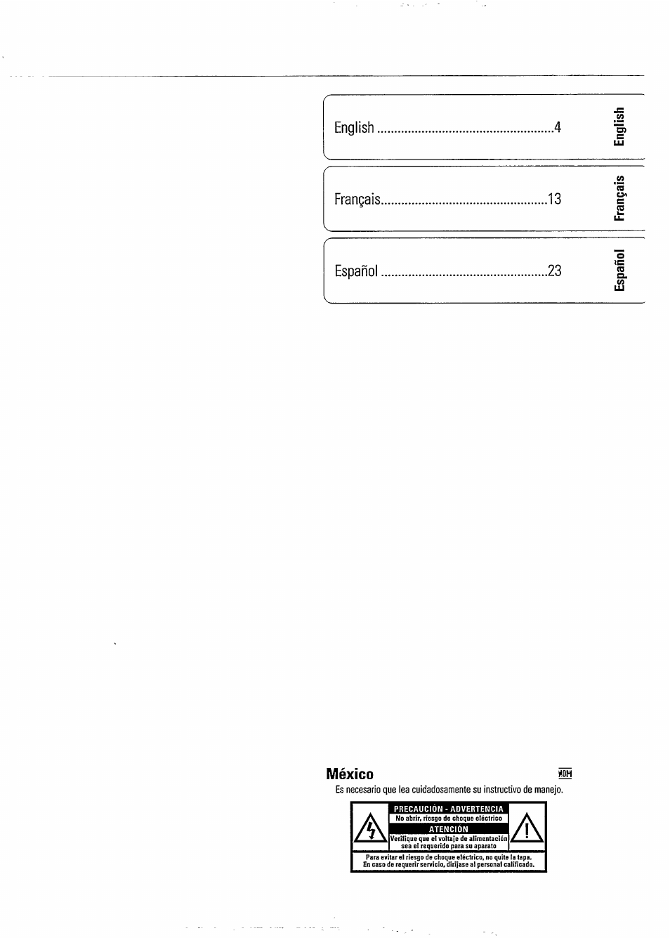 México | Philips FB209W-17 User Manual | Page 3 / 13