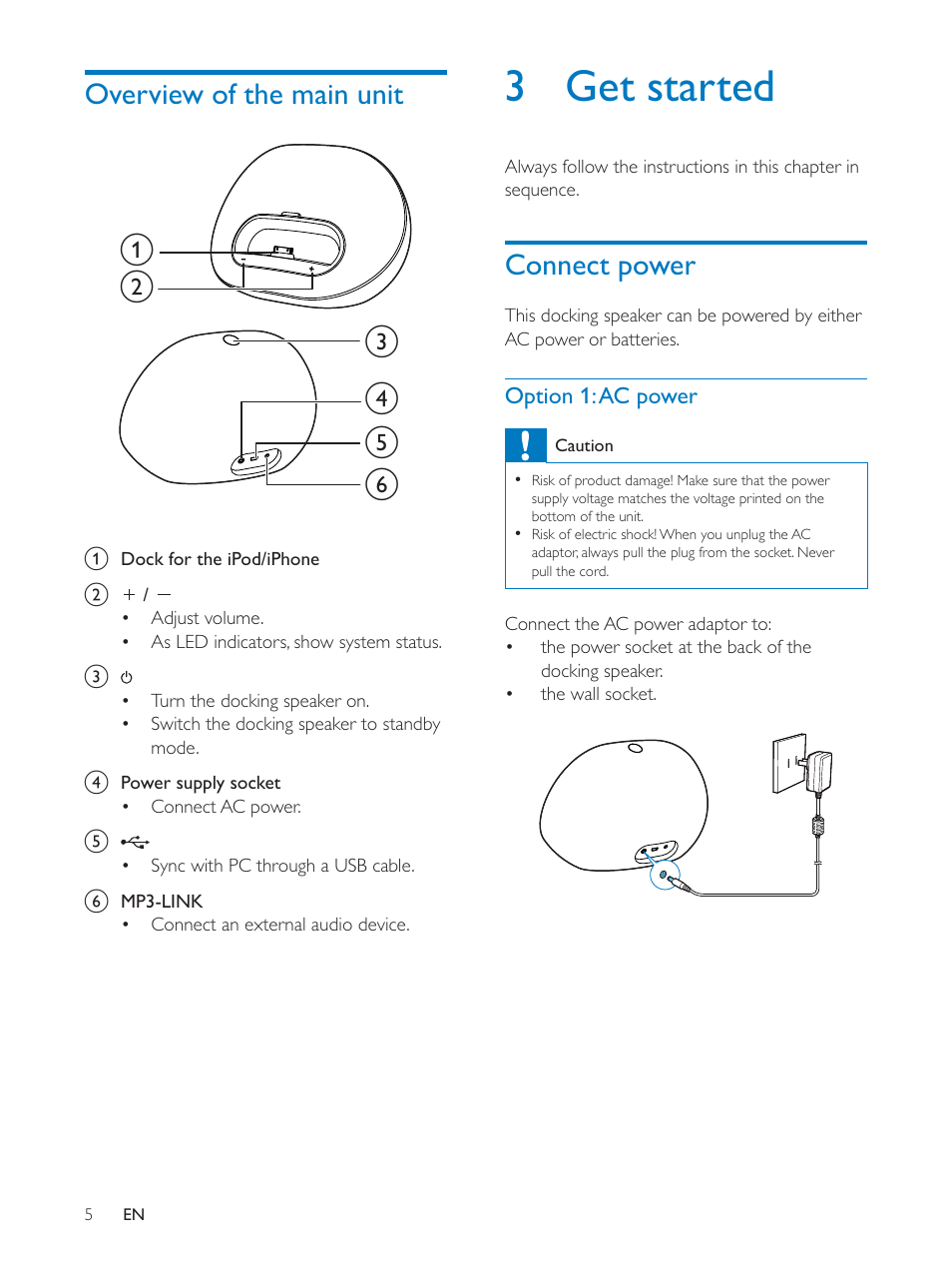 3 get started | Philips DS3100-37 User Manual | Page 5 / 12