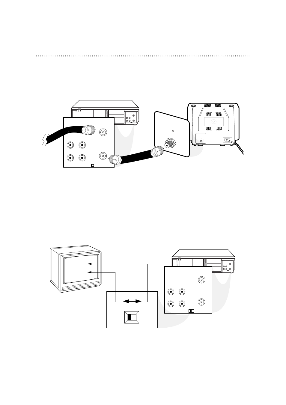 Ch3 ch4, Plug in the tv and the vcr, Ch3 / ch4 switch | Philips VRA211AT User Manual | Page 7 / 44