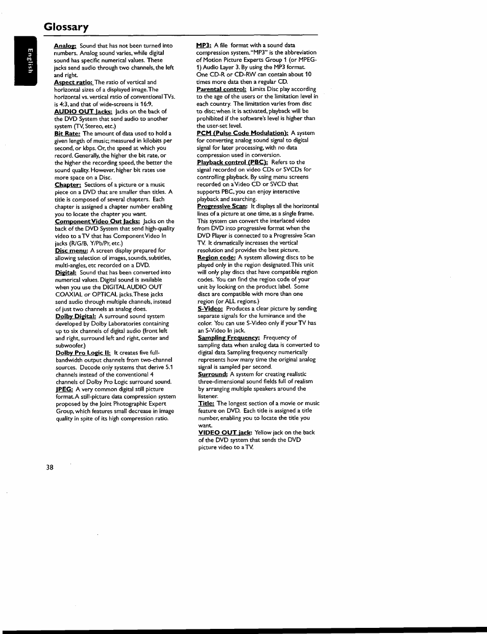Glossary | Philips MX6050D-17 User Manual | Page 52 / 53